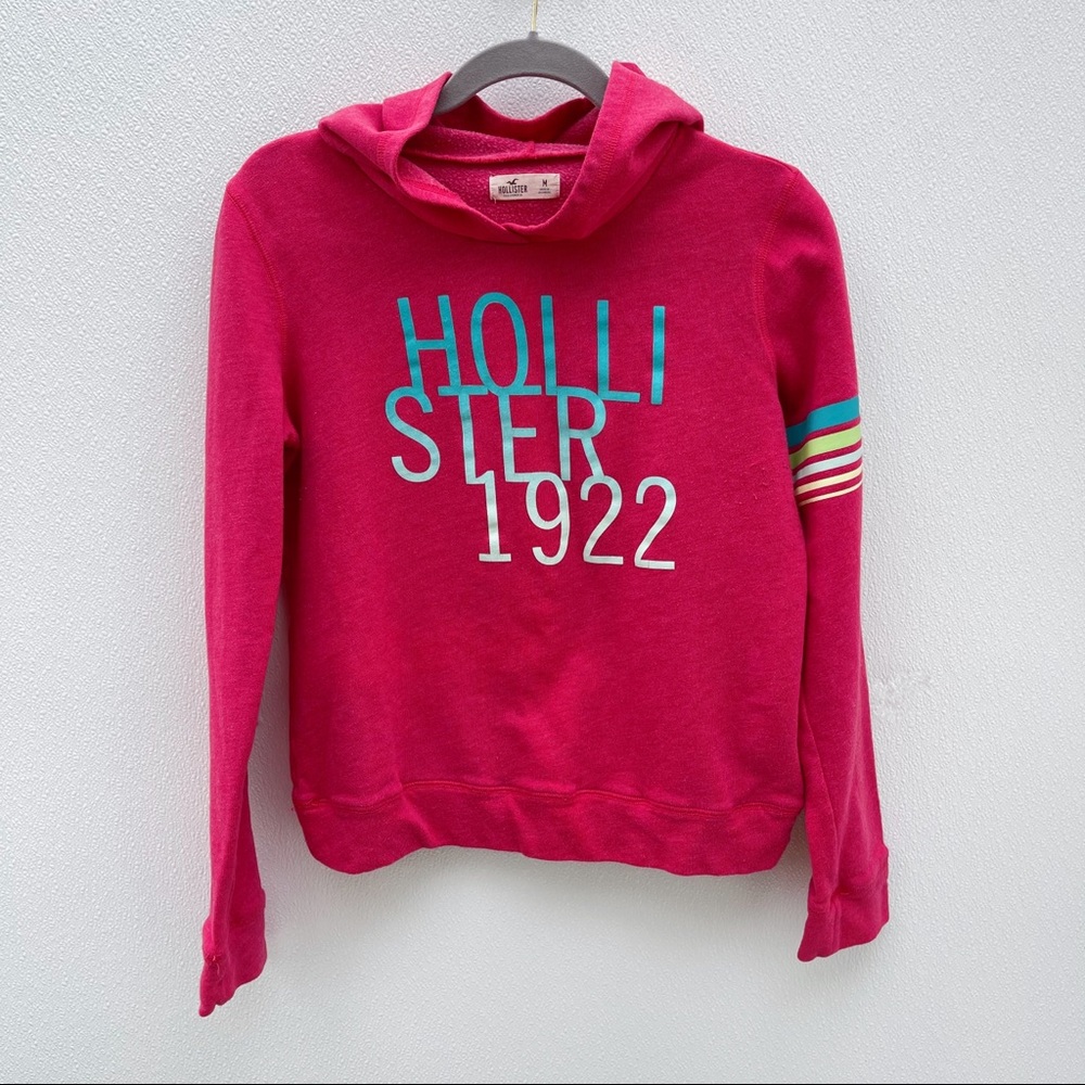 Hollister pink hoodie size medium sweatshirt